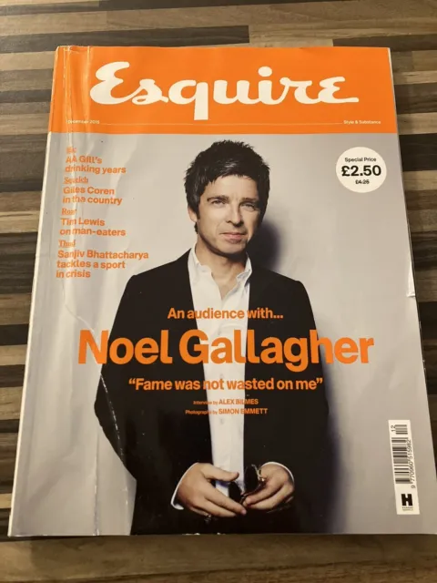 Esquire Magazine December 2015. Noel Gallagher