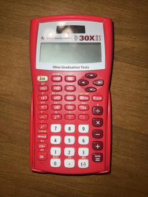 Texas Instruments TI-30XIIS TI-30X II S Scientific Calculator Solar Battery Red