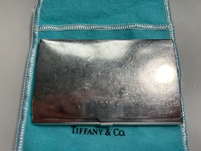 Vintage Tiffany & Co. Silver .925 Collectible Business Card Case with Bag