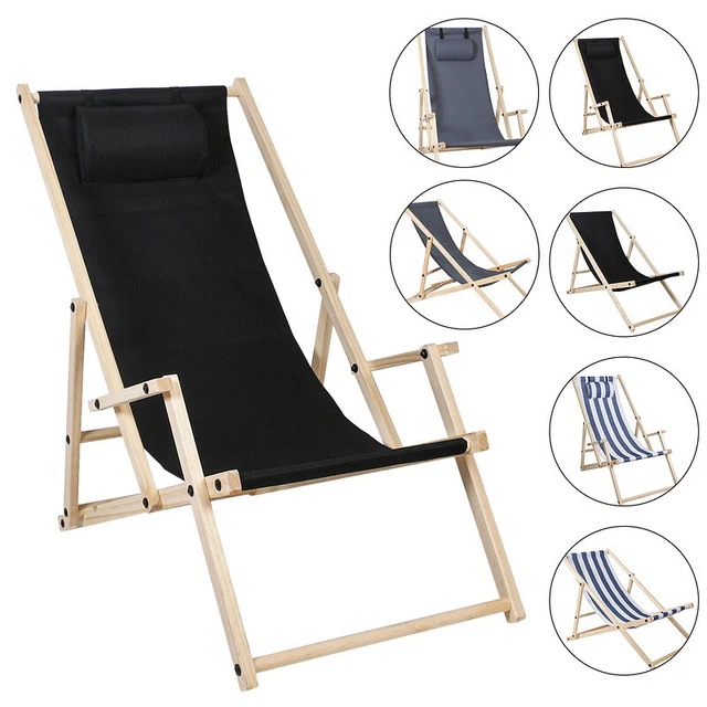 LIEGESTUHL LIEGE KLAPP Holz Faltbar Sonnenstuhl Strandliege klappliege
