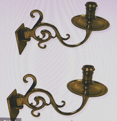 Pair Of Large Antique Swing Arm Brass Sconces