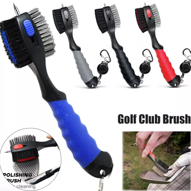 Golf Tool Reel Cleaning Brush Ball Groove Cleaner Retractable Stock Color Club