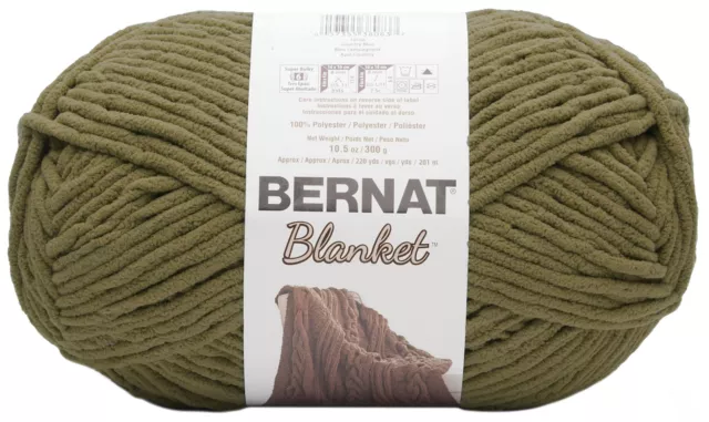 2 Pack Bernat Blanket Big Ball Yarn-Olive 161110-10241