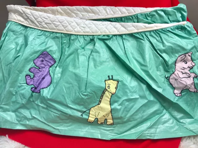 Vintage Baby Bassinet Dust Ruffle Skirt - Mid Century 1950's Animal Appliqué Vintage Baby Bassinet Dust Ruffle Skirt - Mid Century 1950's Animal Appliqué