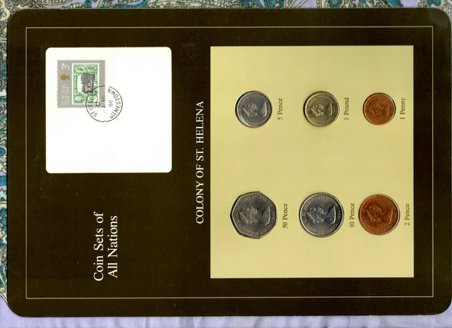 Coin Sets of All Nations St. Helena 1984 UNC 1 Pound 50,10,5,2,1 Pence