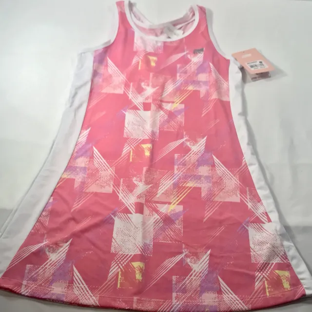 Marika Girls Tank Top Dress Paint Splatter Design Pink White Yellow Size 10-12