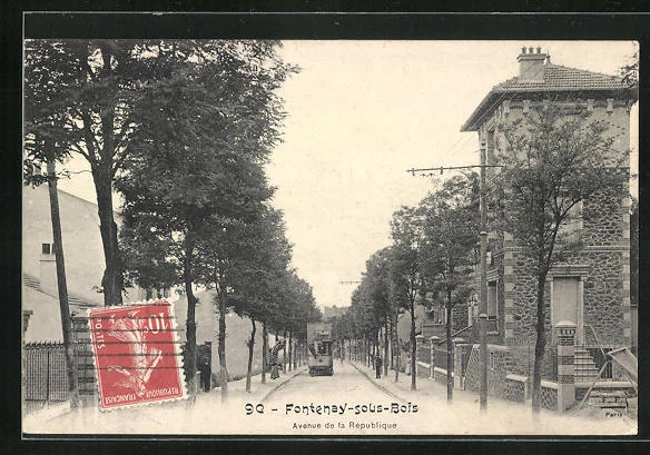 CPA Fontenay-sous-Bois, Avenue de la Republique, tramway
