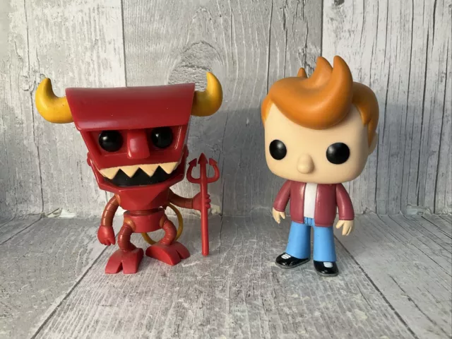 Funko Pop Futurama Fry and Robot Devil Figures - Unboxed Vaulted Figures