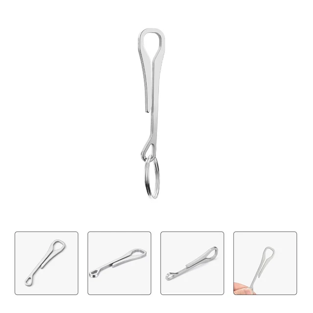 Schlüsselanhänger Hosenbügel Taschen-Aufhängeclip Silver Rostfreier Stahl