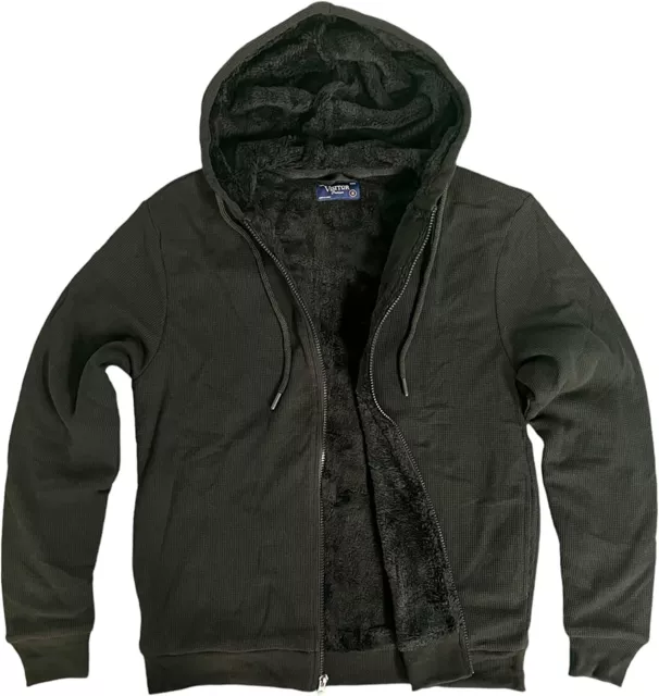 Visitor Men's Heavyweight Sherpa Lined Thermal Hoodie Jacket S, M, L, XL, XXL