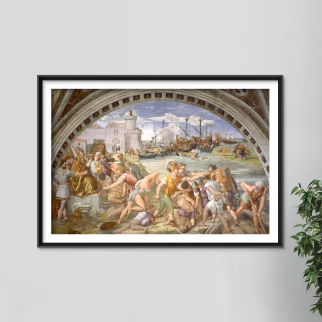 Raphael - Battle of Ostia (1514) Photo Poster Painting Art Print