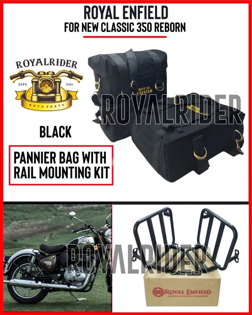 ROYAL ENFIELD NEW CLASSIC 350 REBORN BLACK PANNIER PAIR MOUNTING KIT 