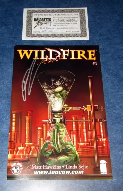 WILDFIRE #1 A signed 1st print MATT HAWKINS TOP COW COMIC 2014 COA NM NEW UNREAD