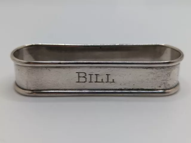 Vintage Gorham Sterling Silver Napkin Ring "Bill" name engraving