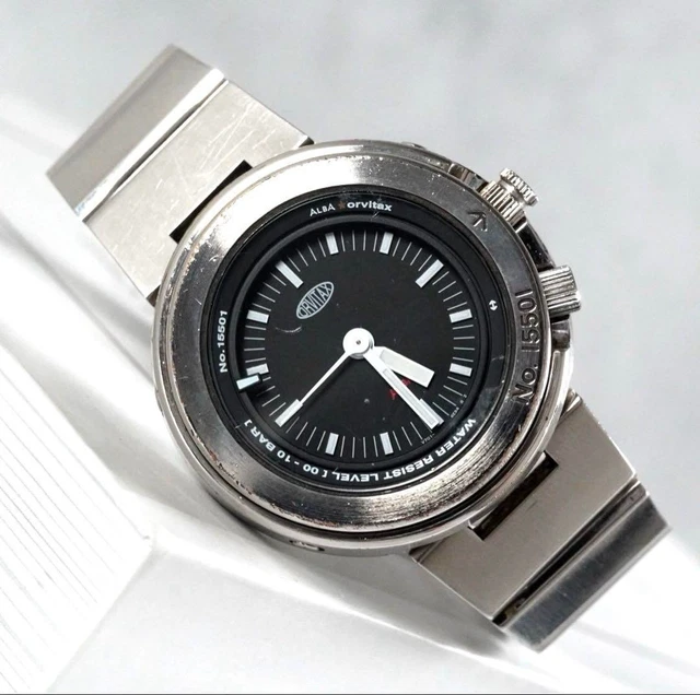 SEIKO ALBA ORVITAX V655 6110 Quartz Watch Early Model Silver