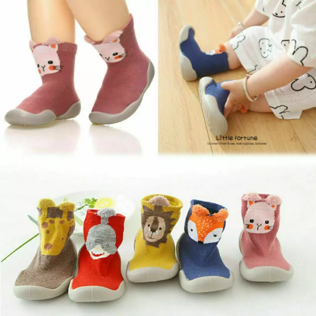 Kids Baby Girls Boys Toddler Anti-slip Slippers Socks Winter Warm Cotton Shoes~ 3