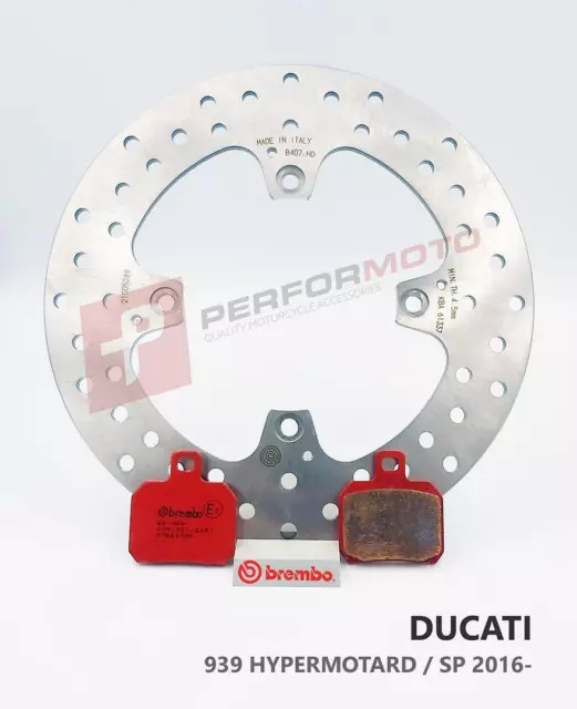Brembo Serie Oro Rear Disc and SP Pads fits Ducati 939 Hypermotard / SP 2016-