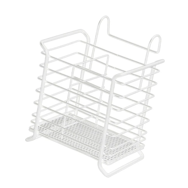 Portautensili bianco in metallo conservazione stoviglie da cucina