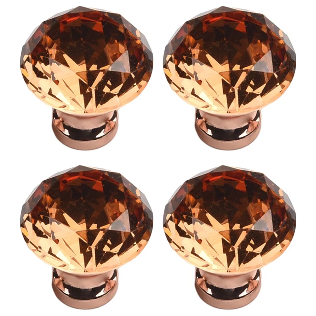 2pcs/4pcs Verre Armoire Cuisine Boutons Tirer Cristal Poign??es Porte Tiroir 3