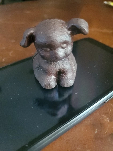 Vintage Hubley Style Cast Iron Fido Dog Puppy Miniature Figure Paperweight 1.5"