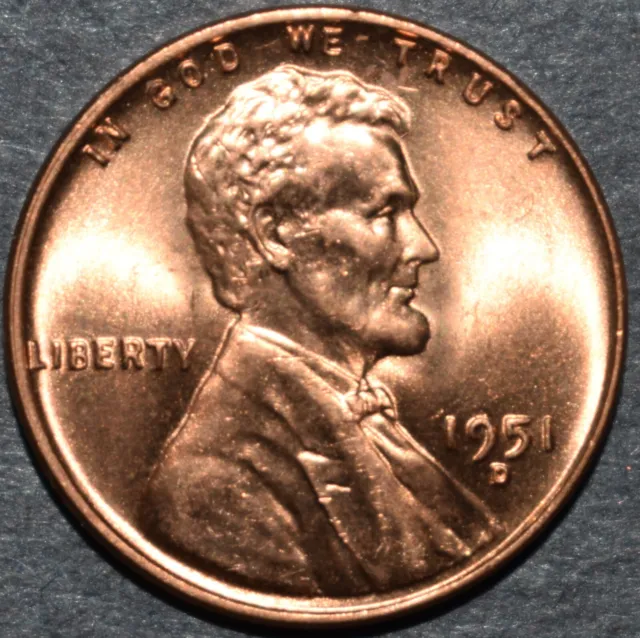 1951 D Lincoln Wheat Penny Choice BU Mint Luster Red Uncirculated