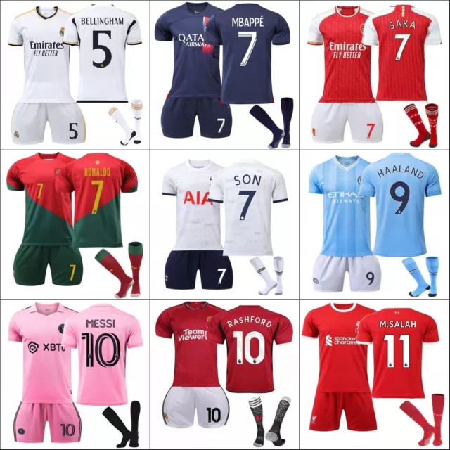 23-24 Kid Adult Kit Set Men Child Christmas Suit Sock Short Shirt Gift Vintage//