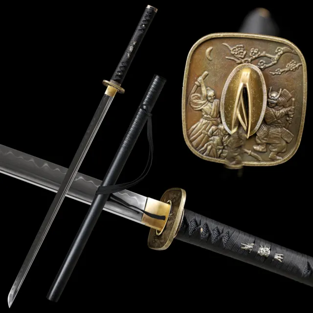 Battle Ready T10 Steel Clay Tempered Ninja Sword Full Tang Blade Sharp