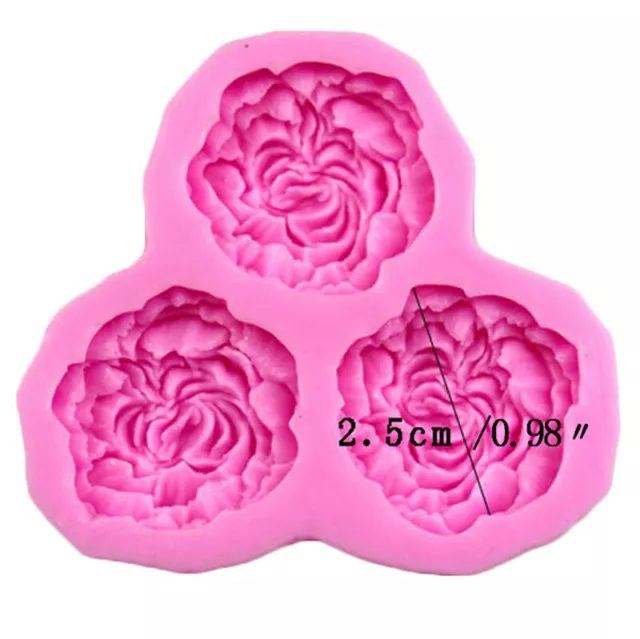 Peony Flower Silicone Molds Cupcake Topper Fondant Cake Resin Moulds Soap Mou Sb