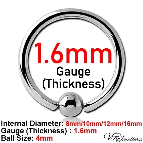 Bcr Sfera Chiusura IN Cattività Anello,Labbra Naso Anello - Foto 3