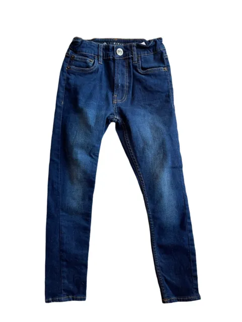 Ripstor blu denim jeans skinny unisex bambini età 7-8 (FN01)
