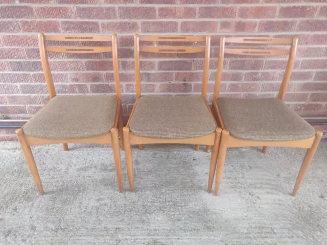 Set Of 6 Vintage Mid-Century Upholstered Dining Chairs