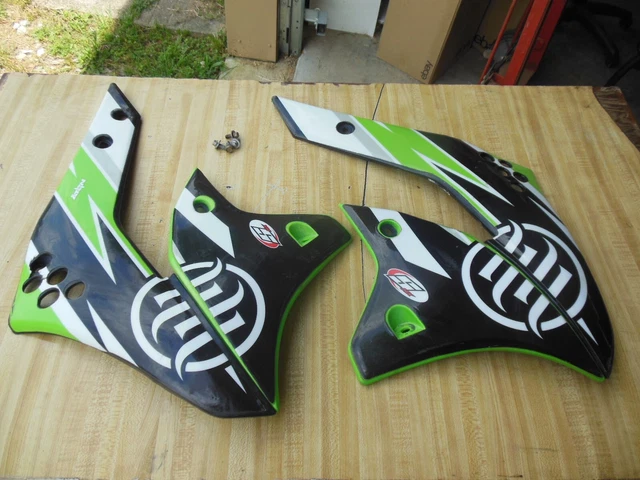 06 07 08 Kawasaki KX250F KX 250F OEM Radiator Shrouds Plastic Tank Cover Fairing