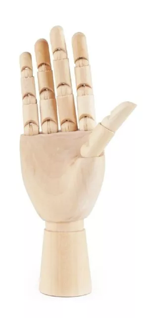 Right Hand 12" Wood Artist Model Jointed  Mannequin Articulated Flexible Fingers 2