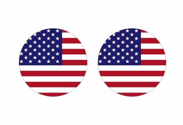 2x autocollant sticker rond cocarde drapeau etats unis americain usa