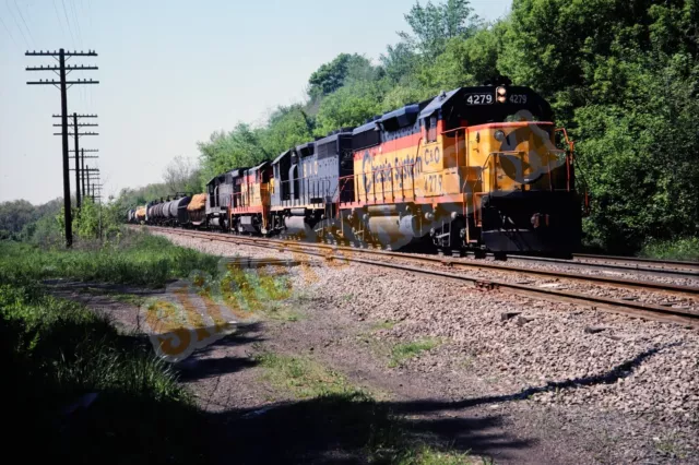 Vtg 1981 Duplicate Train Slide 4279 C&O Chessie System Engine Chewton PA X6P116