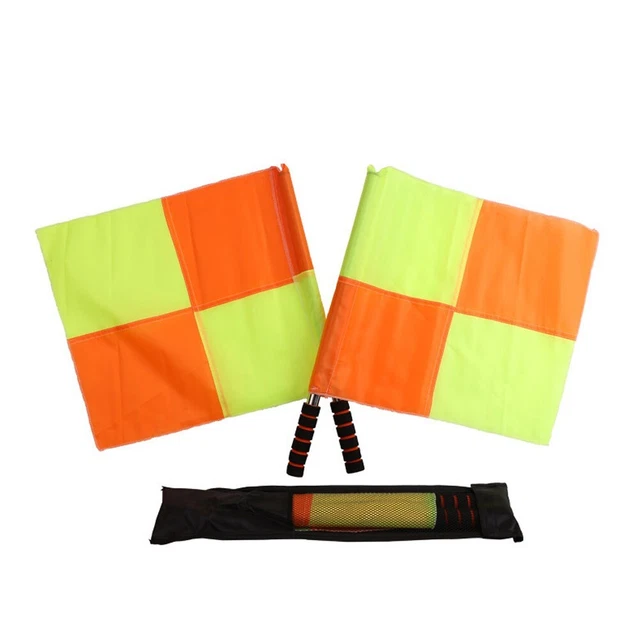 Drapeaux D'Arbitre DaMohony - Lot De 2 - Rouge/Jaune - Manche Éponge - Sac Inclus
