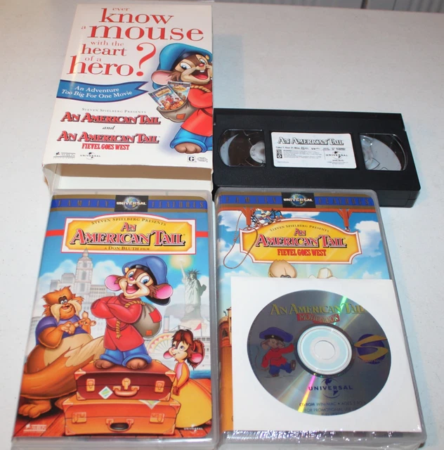 AN AMERICAN TAIL & An American Tail Fievel Goes West (VHS, Clamshell