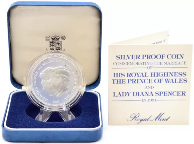 1981 SILVER PROOF Crown Prince of Wales & Lady Diana BOX + COA Royal ...