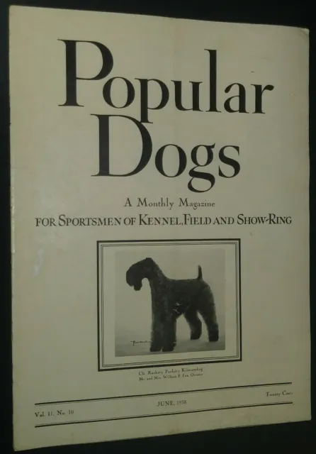 Popular Dogs Kerry Blue Terrier Cover by Romaine June + Tauskey Poodle 1938