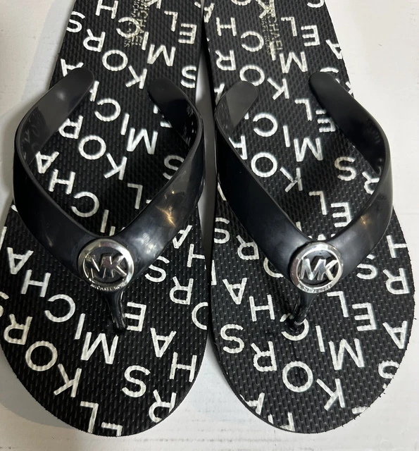 MICHAEL KORS Summer Thong Slip-On Black Flip Flop Sandals Women's Sz 5