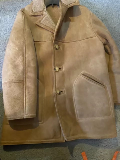 Vintage Leather Shearling Jacques Jekel Coat Made In France Sz 38