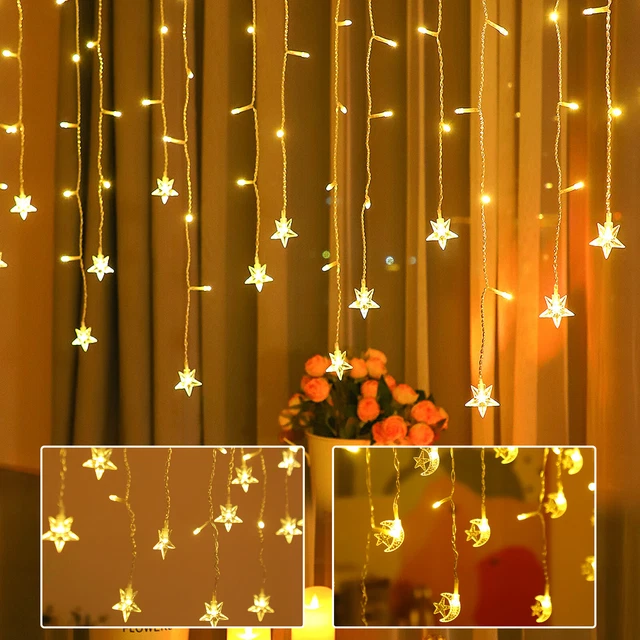 Ramadan Moon Star LED String Fairy Lights EID Mubarak Garland Muslim Decor USB