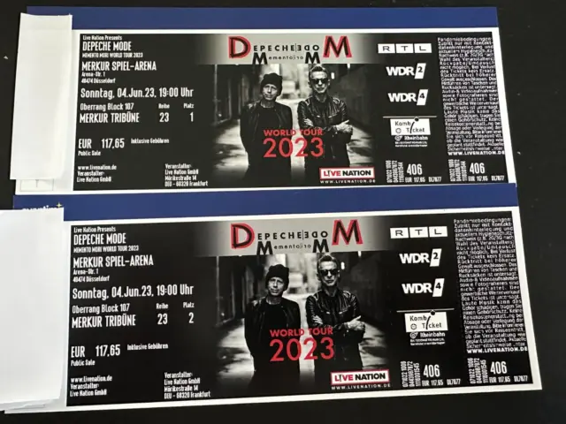 Depeche Mode Tickets, Düsseldorf, Top-Plätze, 2x, 04.06.2023