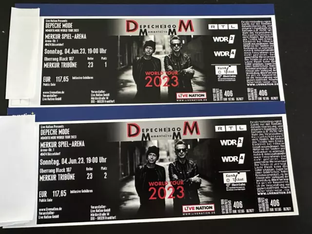 Depeche Mode Tickets, Düsseldorf, Top-Plätze, 2x, 04.06.2023