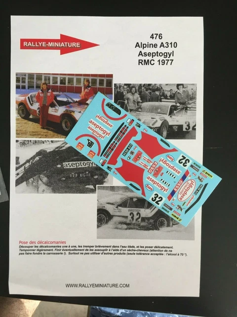 DECALS 1/43 ALPINE Renault A110 Nicolas Tour De Corse 1972 Rallye Rally France EUR 5,99