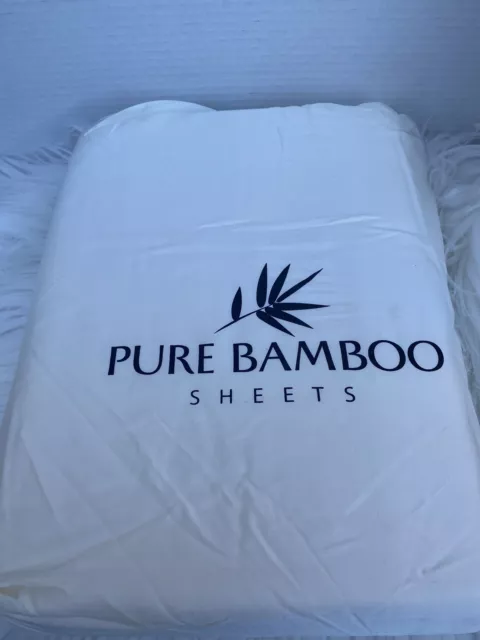 Pure Bamboo Sheets - King Size Bed 4pc Set - 100% Organic King, Ivory