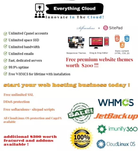 Unlimited Reseller Web Hosting Fast SSD Servers cPanel/WHM