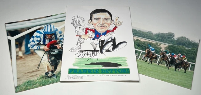 Frankie Dettori Ltd Edition Print by Norman Hood Hand Signed Both + 2 * Photos