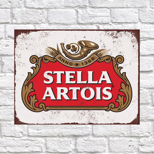 Stella Artois, Retro metallo latta alluminio insegna vintage bar uomo caverna capannone regalo