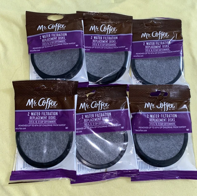 Lot Of 6- Mr. Coffee 2 Pack Water Filtration Replacement Disks - Model WFF -NEW